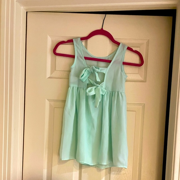 Mint green double bow blouse - Picture 1 of 5